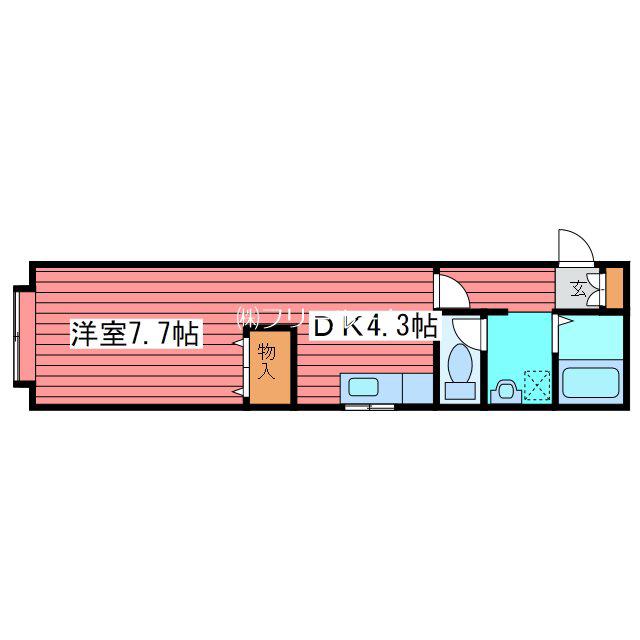 レステ月寒(1DK/1階)の間取り写真