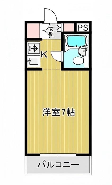 ロマネスク水前寺(1K/6階)の間取り写真
