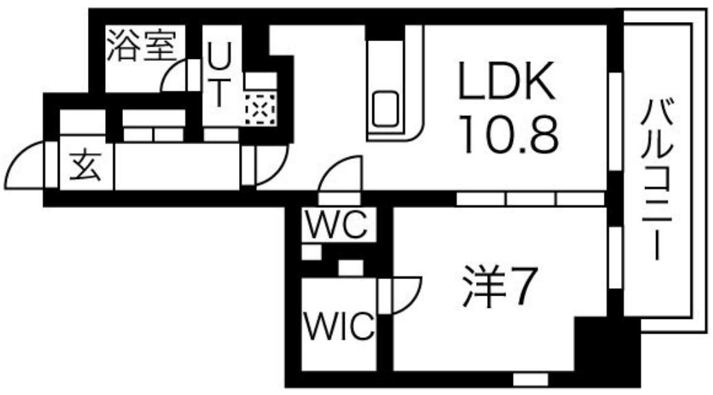 アプリーレ堺筋本町(1LDK/2階)の間取り写真