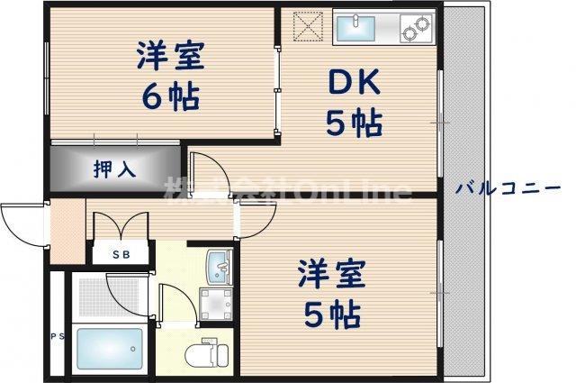 第2グリーンハイツ(2DK/1階)の間取り写真