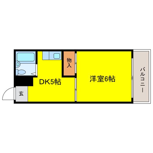 カーサベルデ(1DK/2階)の間取り写真