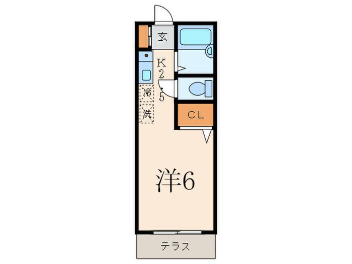 ソナタⅠ(1K/1階)の間取り写真