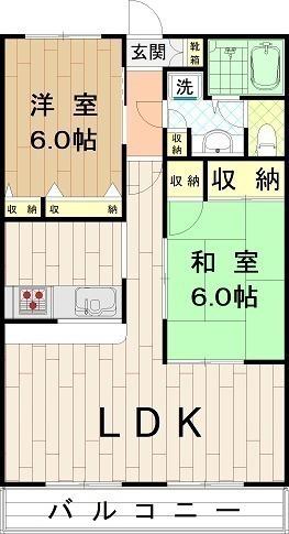 リバーヒルマンション(2LDK/2階)の間取り写真