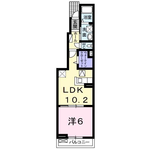 ベルウッドABICO(1LDK/1階)の間取り写真