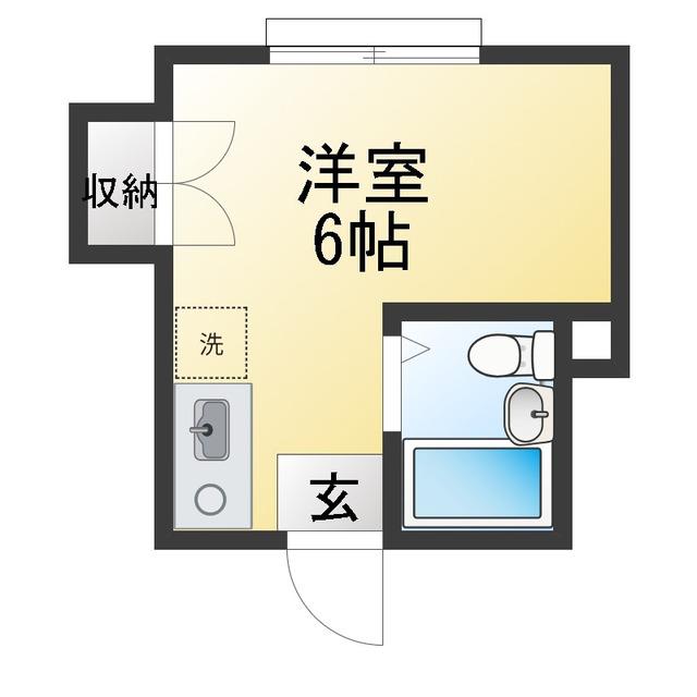 ノースガーデニア(ワンルーム/2階)の間取り写真