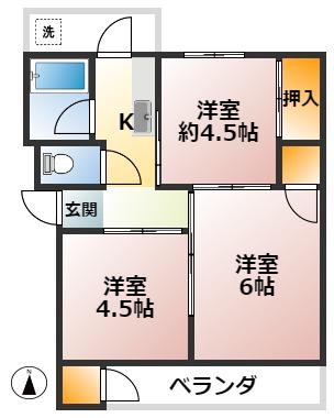 舞子片山(3K/1階)の間取り写真