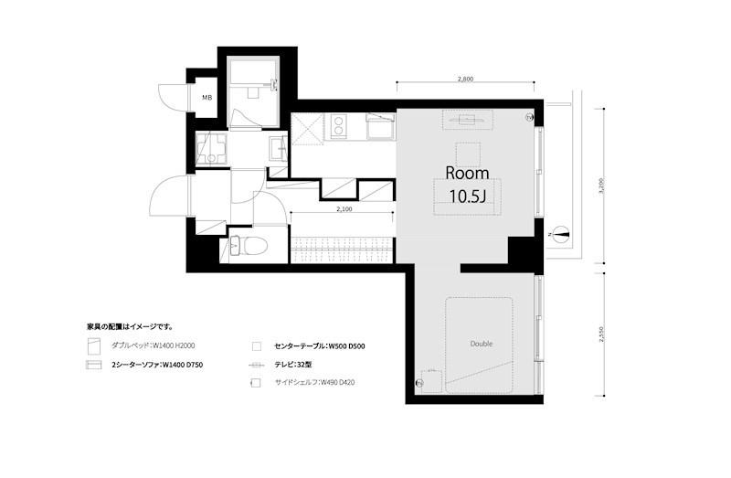 ライオンズマンション日暮里(ワンルーム/5階)の間取り写真