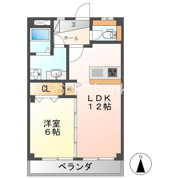BARRY KS(1LDK/2階)の間取り写真