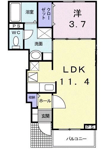 サン・ジェルメ(1LDK/1階)の間取り写真