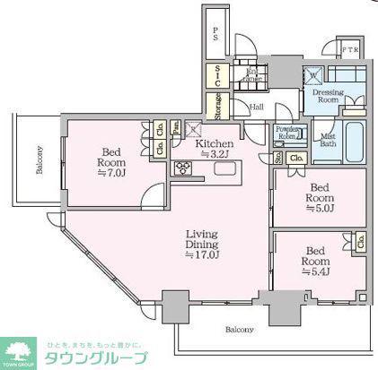 THE TOWER JUJO(3LDK/27階)の間取り写真