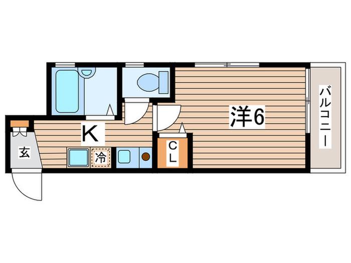ドリームハウス(1K/1階)の間取り写真