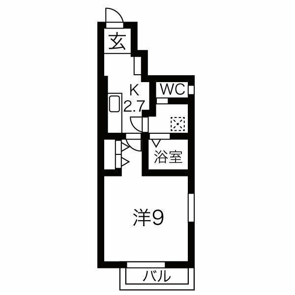 アップデン(1K/1階)の間取り写真