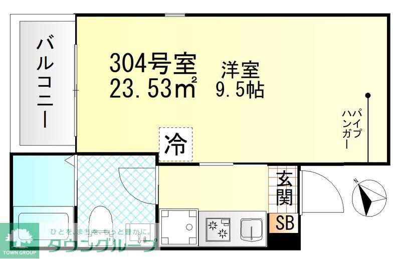 VALLE FELIZ雑色(1K/3階)の間取り写真