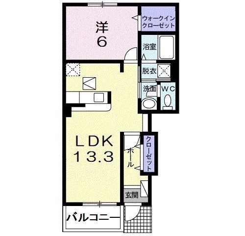 ワイ・シャネル(1LDK/1階)の間取り写真
