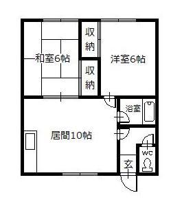 はりまマンション(2LDK/2階)の間取り写真