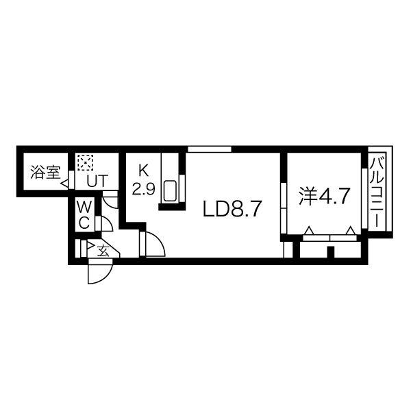 LA・COUZA(1LDK/3階)の間取り写真