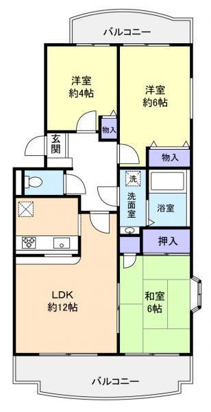 グランドステージ八千代弐番館(3LDK/3階)の間取り写真