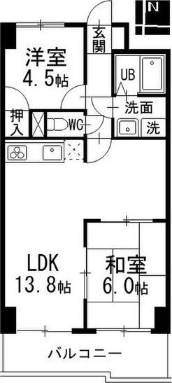アーバン滝子(2LDK/9階)の間取り写真