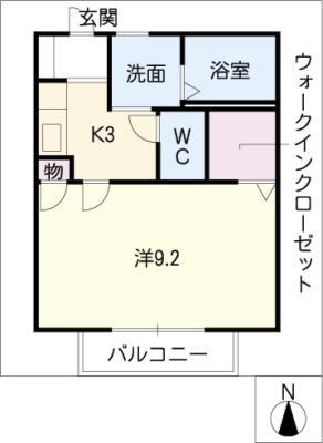 メゾン3(1K/2階)の間取り写真