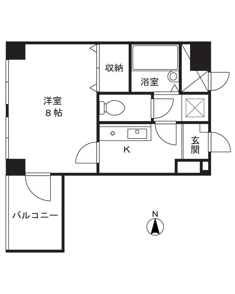 セシーズイシイ12(1K/2階)の間取り写真
