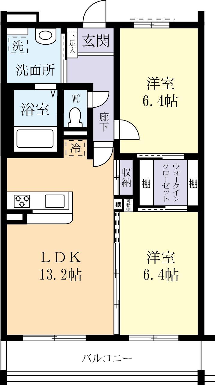 GEMINI R(2LDK/3階)の間取り写真