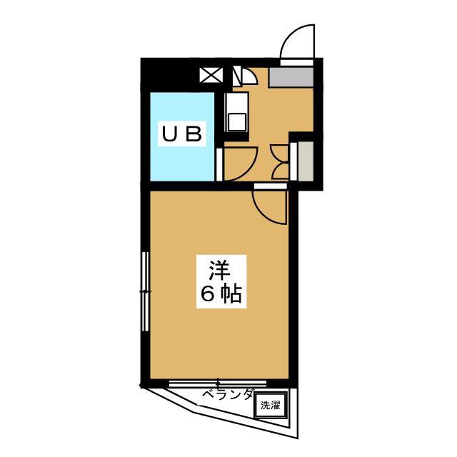 若松ビル(1K/2階)の間取り写真