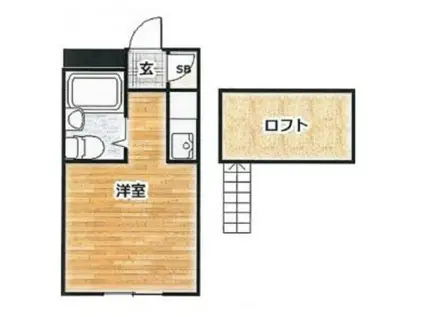 エトス江田(ワンルーム/2階)の間取り写真