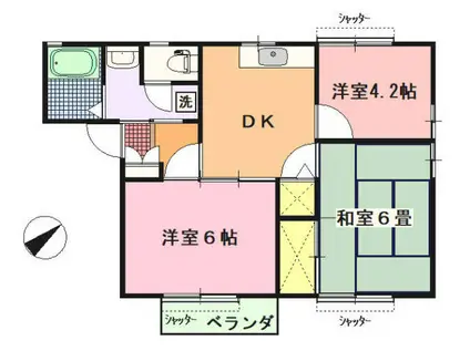 メゾンド・ソレイユA(3DK/2階)の間取り写真