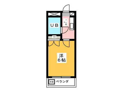 フラット1124(1K/2階)の間取り写真