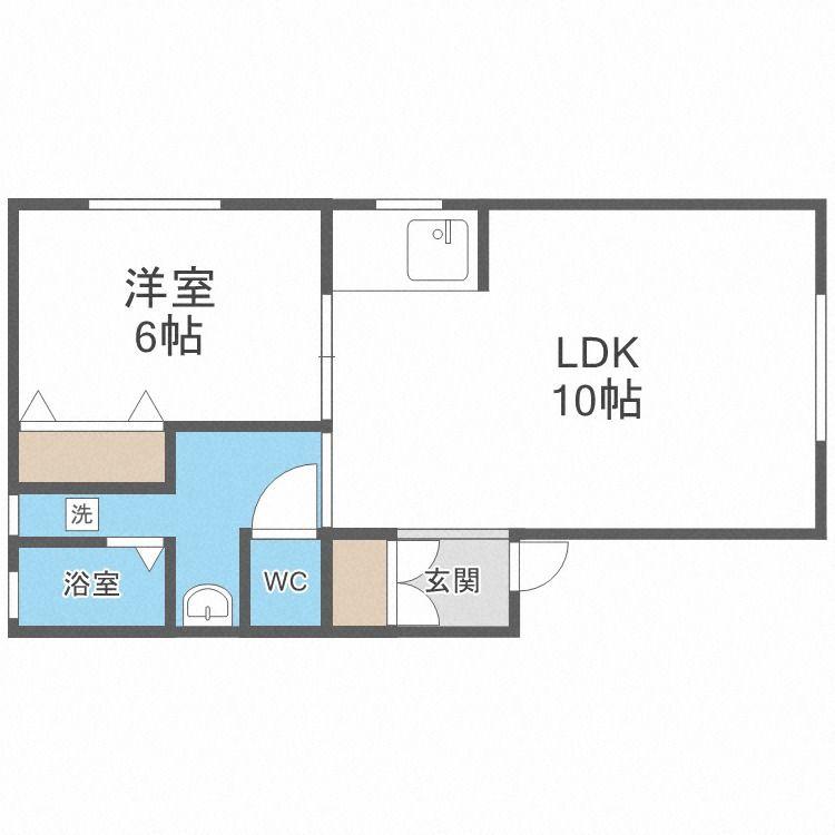 メゾン下田(1LDK/1階)の間取り写真