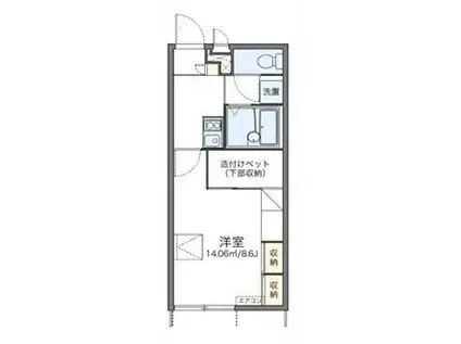 レオパレスメゾン福崎(1K/2階)の間取り写真