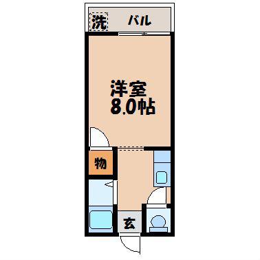 コンフォーティア泉(ワンルーム/1階)の間取り写真