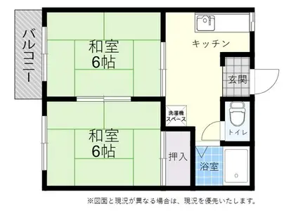 フォーブル三重野(2DK/1階)の間取り写真