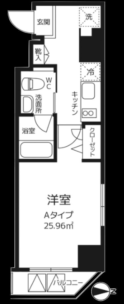 レオーネ三ノ輪(1K/6階)の間取り写真