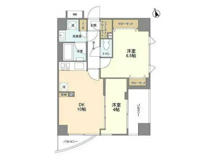 パークフラッツ芝浦(2DK/9階)の間取り写真