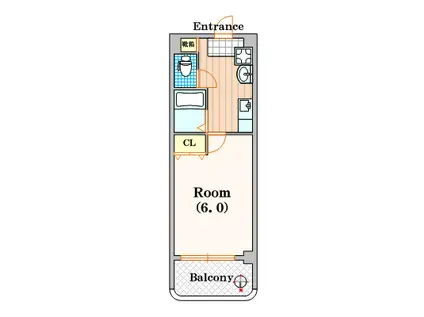 ルミエール南堀江(1K/4階)の間取り写真