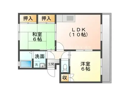 メゾンシャトリエ(2LDK/1階)の間取り写真