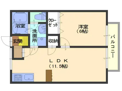 プレタメゾン大前I(1LDK/2階)の間取り写真