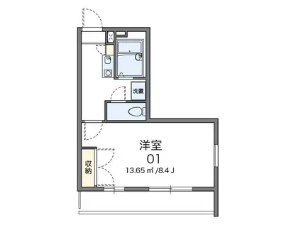 レオパレス雅(1K/1階)の間取り写真