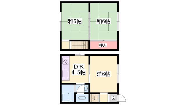 ハイツなす北側(3DK/2階)の間取り写真