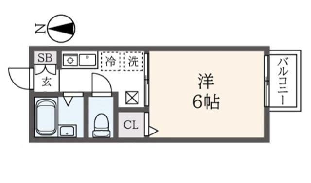 ベルグランかねいち(1K/1階)の間取り写真