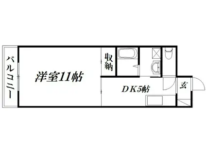 リンボック(1DK/2階)の間取り写真