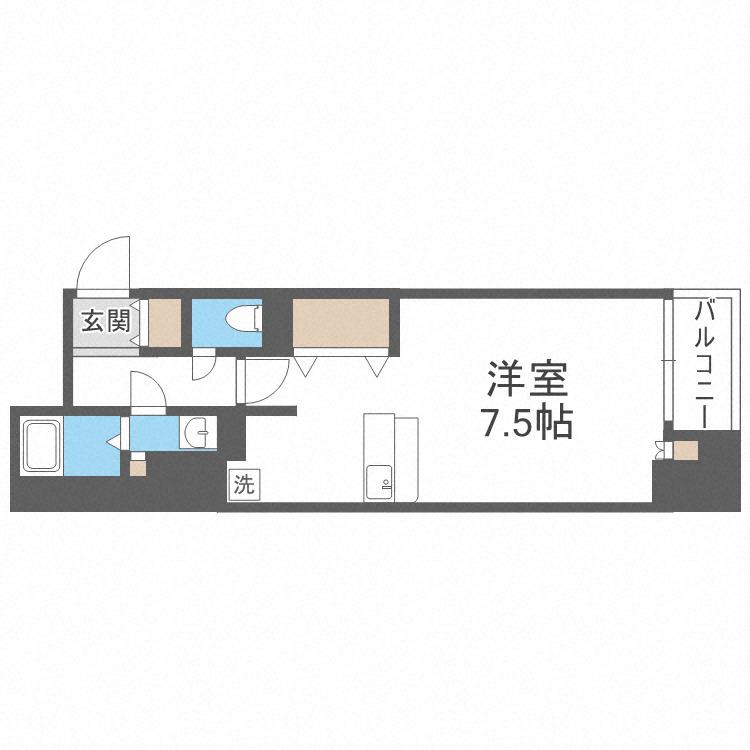 CITY SPIRE堺筋本町(ワンルーム/6階)の間取り写真