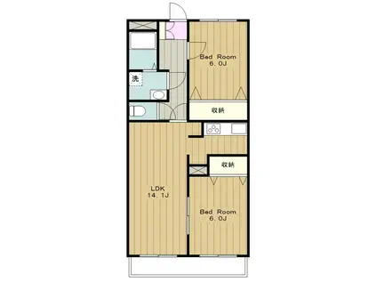 ピュアネクスト(2LDK/2階)の間取り写真