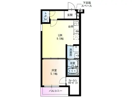 フジパレス城北公園通VI番館(1LDK/1階)の間取り写真