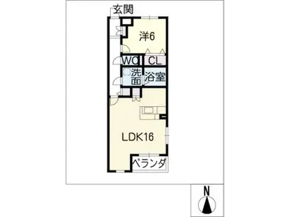 WILL CEREZA(1LDK/2階)の間取り写真