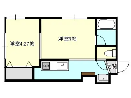 ワイズ有浦(2K/3階)の間取り写真