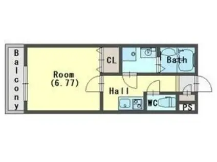 ソルディア垂水(1K/2階)の間取り写真