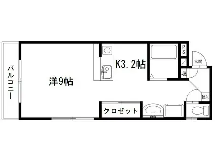 サンライフ鴨江(1K/1階)の間取り写真