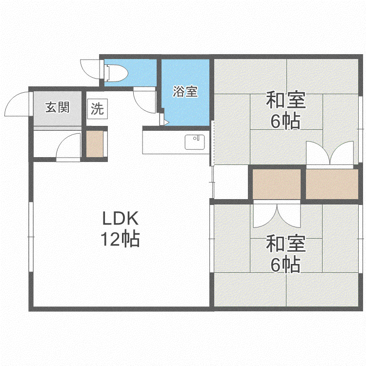 パレスコーポ(2LDK/2階)の間取り写真